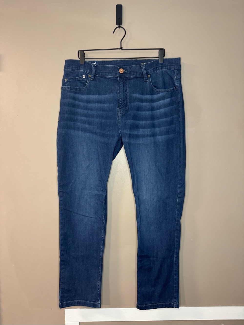 Mugsy Jeans Fultons Straight-Leg Blue Stretch Jeans - Size 40x30